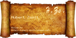 Hubert Zsolt névjegykártya